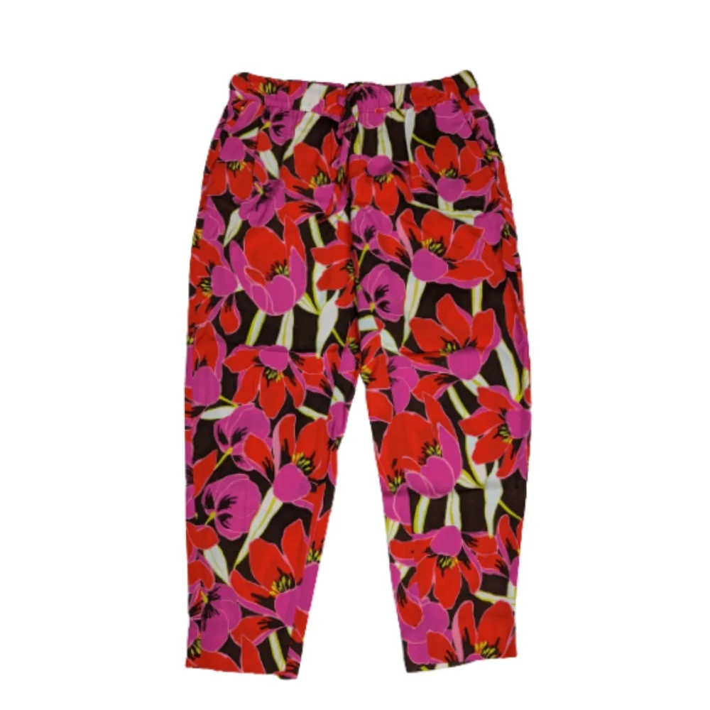 Kate Spade Pink & Red Floral Ankle Pants - Size 8 - Picture 4 of 10